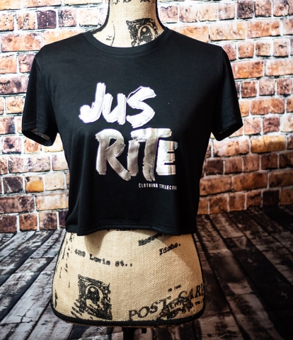 Add to cart: “JRC Women's Flowy Cropped Tee Black & Silver” JRC Women's Flowy Cropped Tee Black & Silver